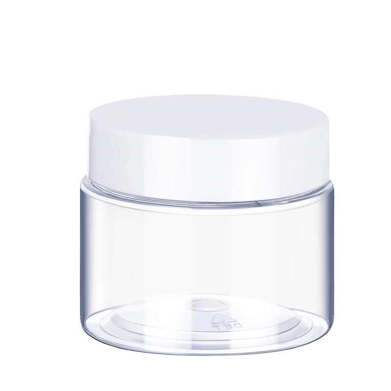 1oz 2oz 3oz 4oz 5oz 6oz 8oz 10oz 12oz 16oz 32oz Cylinder Wide Mouth Jar food safe clear plastic PET jar for cosmetic