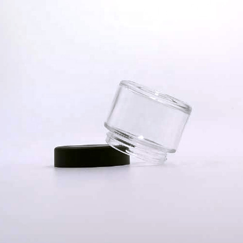 1oz 2oz 3oz 4oz 5oz 6oz 8oz 16oz wide mouth clear CR package container 56D 48H round glass child proof jar with lid for weeds vc