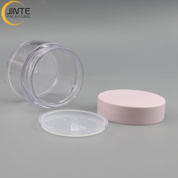 1oz 2oz 3oz 4oz 5oz 6oz 8oz Wholesale Luxury Plastic PETG Clear Jar with customized pink lovely lids for Balm