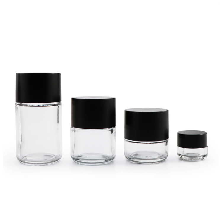 1oz 2oz 3oz 4oz 5oz 8oz Child resistant glass concentrate jar /container with black cap