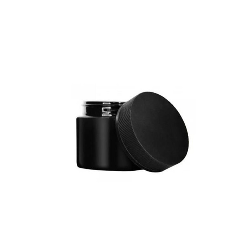 1oz 2oz 3oz 4oz 5oz 8oz childproof matte gloss black UV glass jars with child resistant lids