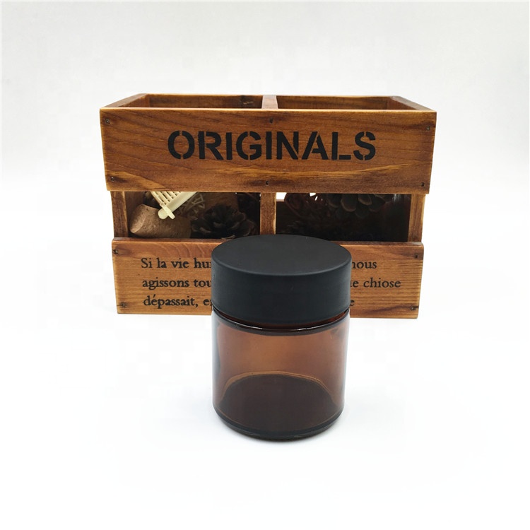 1oz 2oz 3oz 4oz 5oz 8oz matte black child proof container glass jar with child proof lid