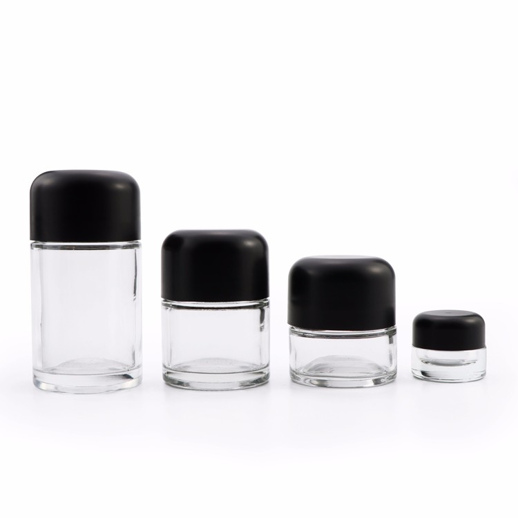 1oz 2oz 3oz 4oz 5oz 8oz medical clear smell proof glass jar child proof packaging