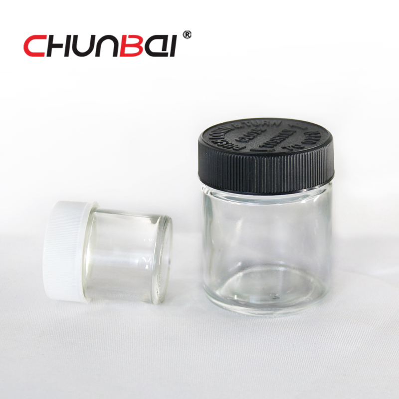 1oz 2oz 3oz 4oz Childproof glass jar with childproof cap