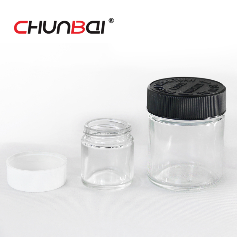 1oz 2oz 3oz 4oz Childproof glass jar with childproof cap