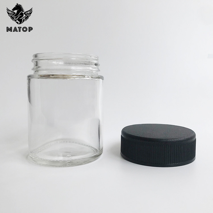 1oz 2oz 3oz 4oz Glass jar glass bottle child proof container with child resistant cap lid