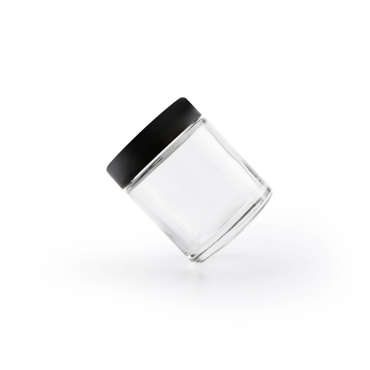 1oz 2oz 3oz 4oz child resistant lid clear bottle glass jar