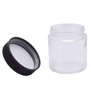 1oz 2oz 3oz 4oz child resistant round smell proof glass jar with plastic lid