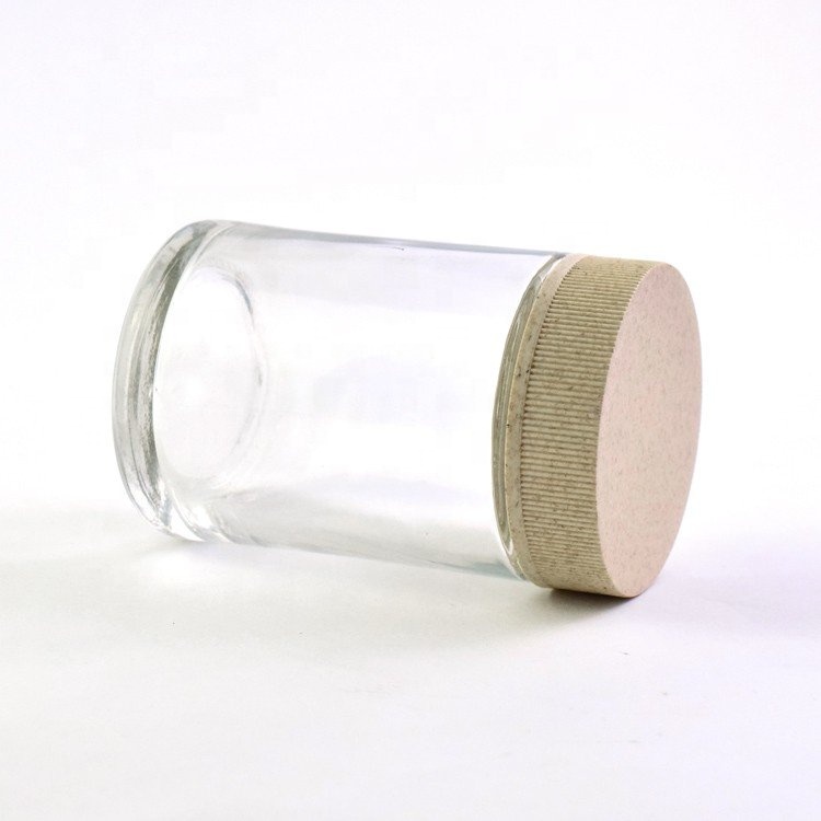1oz 2oz 3oz 4oz child resistant round smell proof glass jar with plastic lid