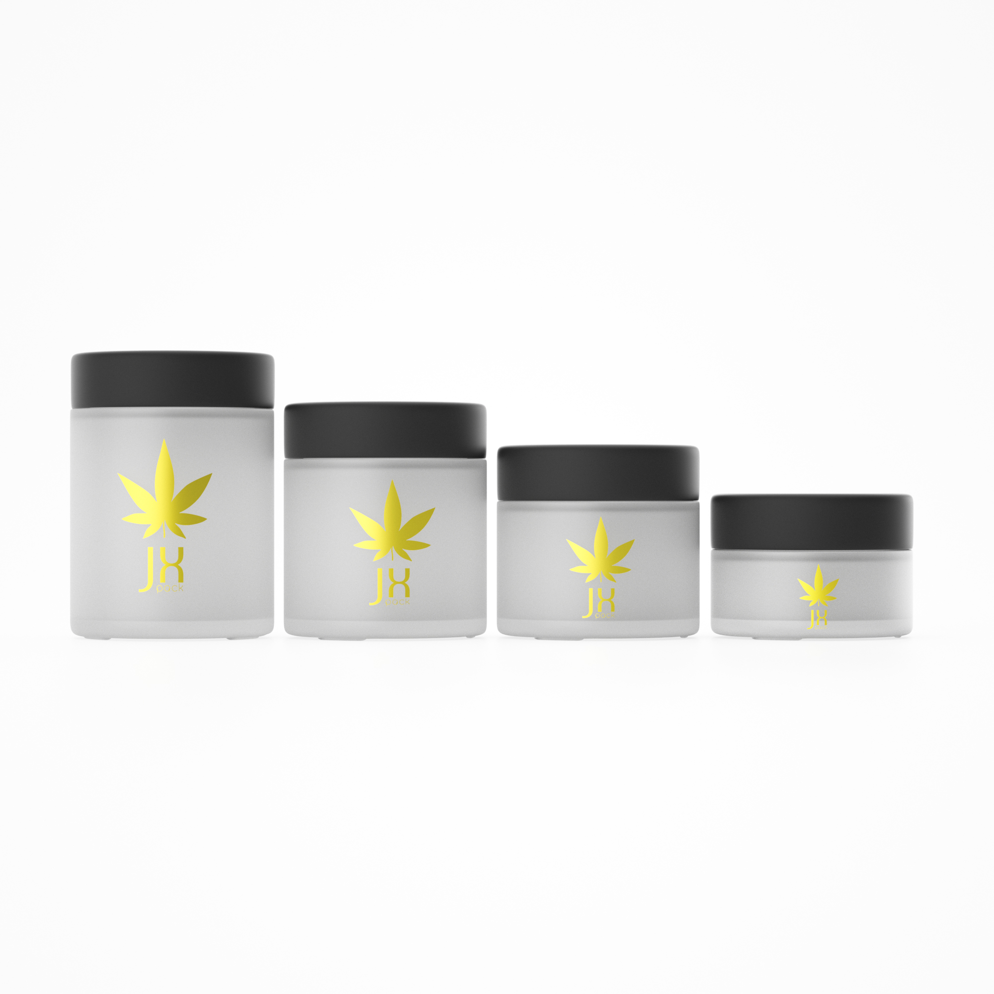 1oz 2oz 3oz 4oz colorful dry herb flower air tight child safe lid storage glass bottle jars with black child resistant cap