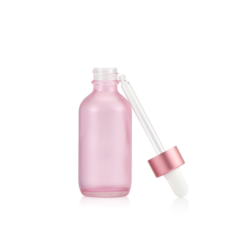 1oz 2oz 3oz 4oz colorful pink bule Boston Round Glass Bottle with dropper