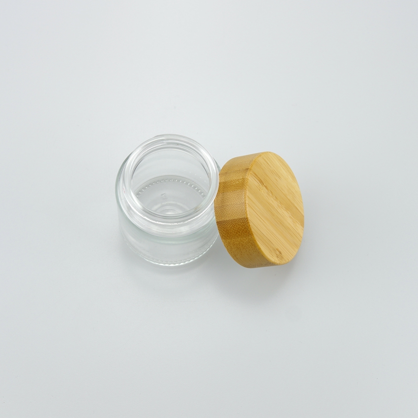 1oz 2oz 3oz 4oz cosmetic glass jars with bamboo lid