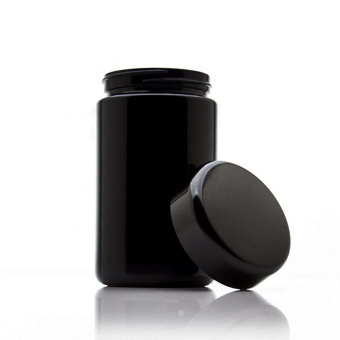 1oz 2oz 3oz 4oz medicine packaging container round empty face cream ultra dark violet glass cosmetic bottle and jar