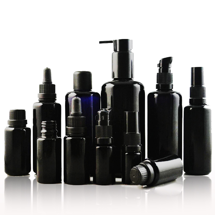 1oz 2oz 3oz 4oz medicine packaging container round empty face cream ultra dark violet glass cosmetic bottle and jar