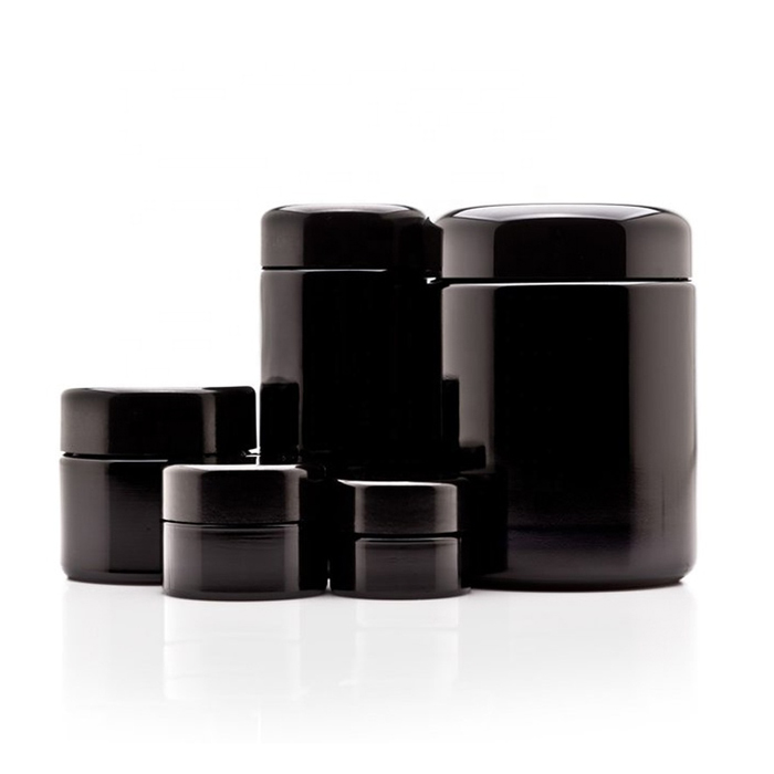 1oz 2oz 3oz 4oz medicine packaging container round empty face cream ultra dark violet glass cosmetic bottle and jar