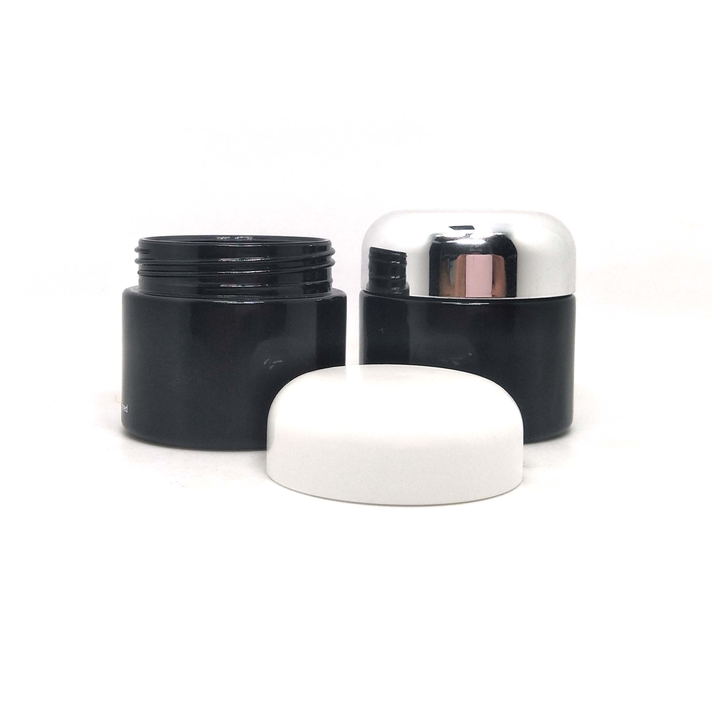 1oz 2oz 3oz 4oz round empty face cream ultra dark violet glass jar medicine packaging container