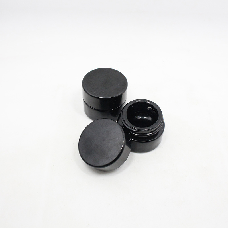1oz 2oz 3oz 4oz screw cap wide mouth ultra violet black glass cosmetic skincare jars