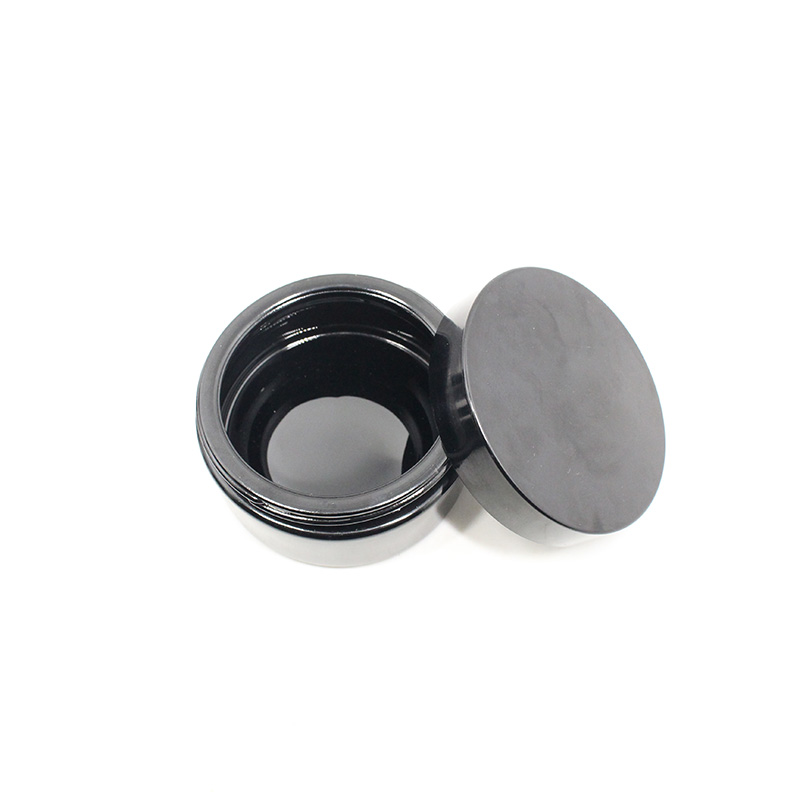 1oz 2oz 3oz 4oz screw cap wide mouth ultra violet black glass cosmetic skincare jars