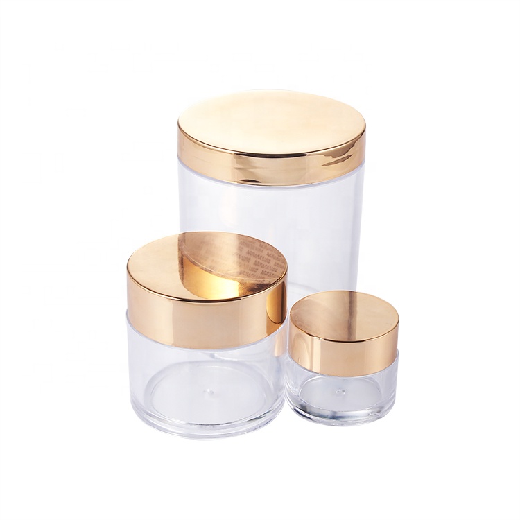 1oz 2oz 4oz 16oz Eco Friendly Skin Care Cosmetics Containers and Packaging Cream Jar with Gold Sliver Lid