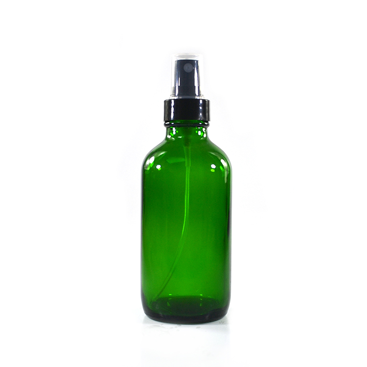 1oz 2oz 4oz 30ml 60ml 120ml clear green Cobalt blue amber boston glass bottle with plastic pump sprayer
