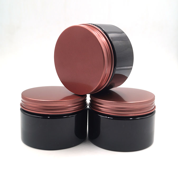 1oz 2oz 4oz 5oz 6oz 8oz 10oz 12oz empty hair products packaging black cosmetic plastic jar