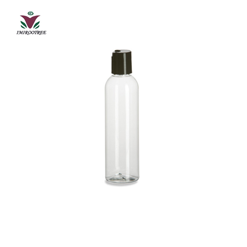 1oz 2oz 4oz 5oz 8oz Bullet Round Shape Transparent Squeeze Plastic Bottles with White Black Flip Disc Caps