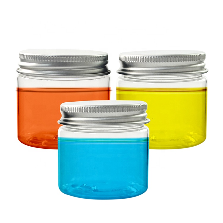 1oz 2oz 4oz 6oz 8oz 16oz 150m 200ml Clear Powder Plastic Cream Jar PET Food Honey Jars Scrub Body Butter Container Jar with Lids