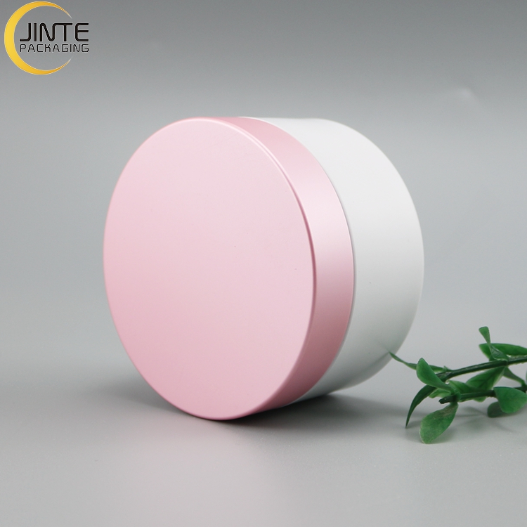 1oz 2oz 4oz 6oz 8oz Envases de cosmeticos Custom Matte white jar with pink color lids PETG plastic cream jar