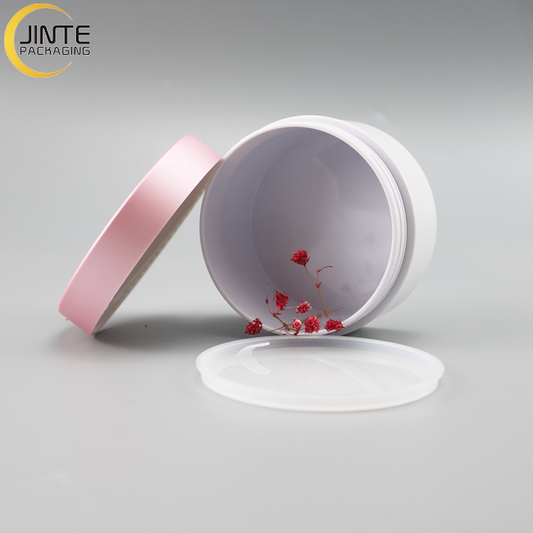 1oz 2oz 4oz 6oz 8oz Envases de cosmeticos Custom Matte white jar with pink color lids PETG plastic cream jar