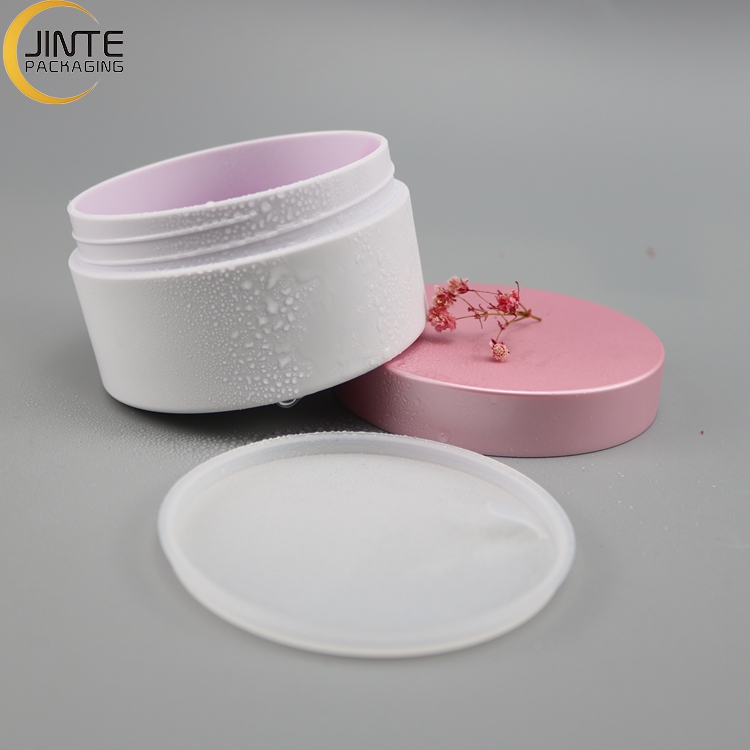 1oz 2oz 4oz 6oz 8oz Envases de cosmeticos Custom Matte white jar with pink color lids PETG plastic cream jar