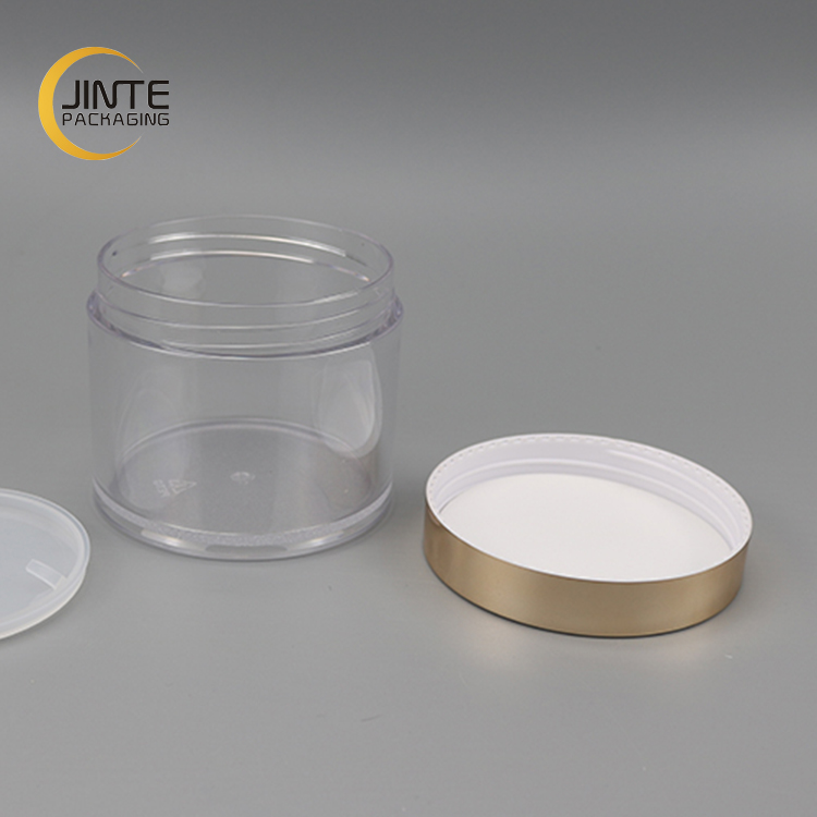 1oz 2oz 4oz 6oz 8oz Jinte Packaging Container Cosmetics Transparent PETG jar with gold cap for Hair Mask products