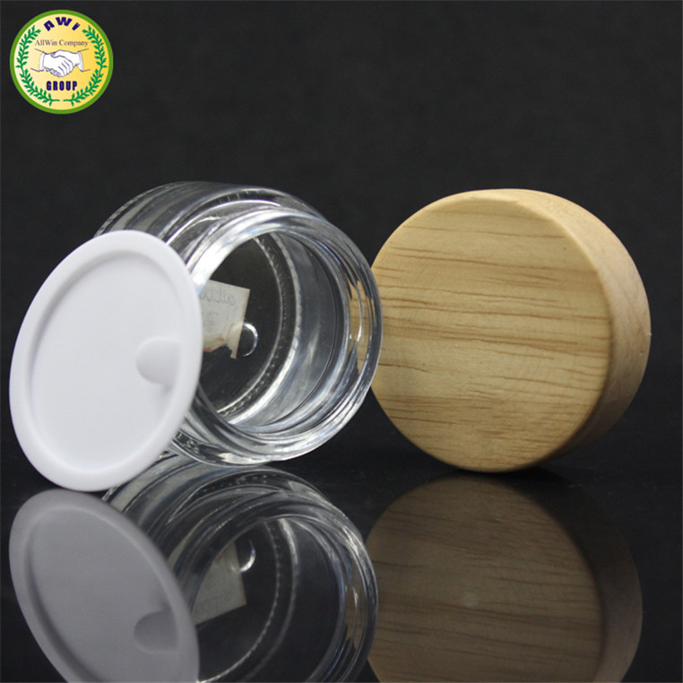 1oz 2oz 4oz 6oz 8oz frosted bamboo cosmetic glass cream jar with wooden cap 5ml recycled face cream jar bamboo lid with engrave