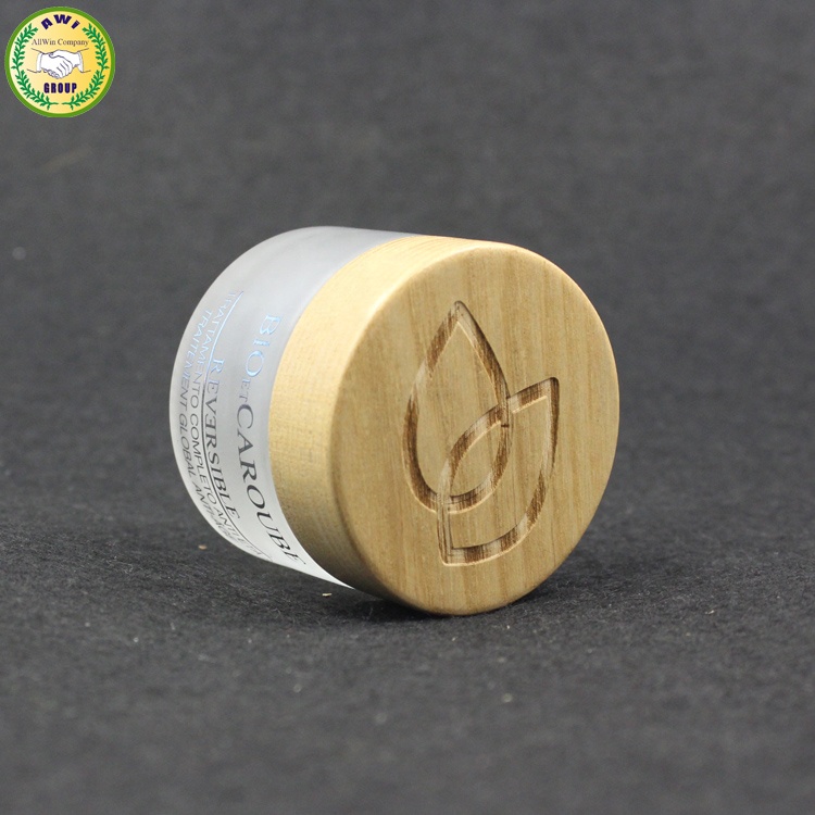 1oz 2oz 4oz 6oz 8oz frosted black bamboo cosmetic glass jar with wooden cap 5ml recycled eco-friendly face cream jar bamboo lid