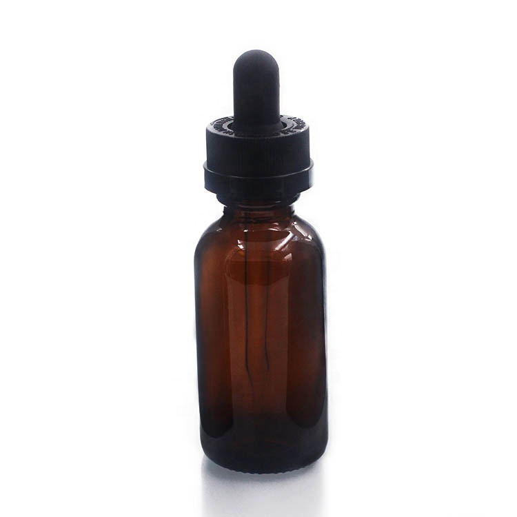 1oz 2oz 4oz 8oz 16oz 32oz Amber Boston Round Glass Bottle For Essential Oil