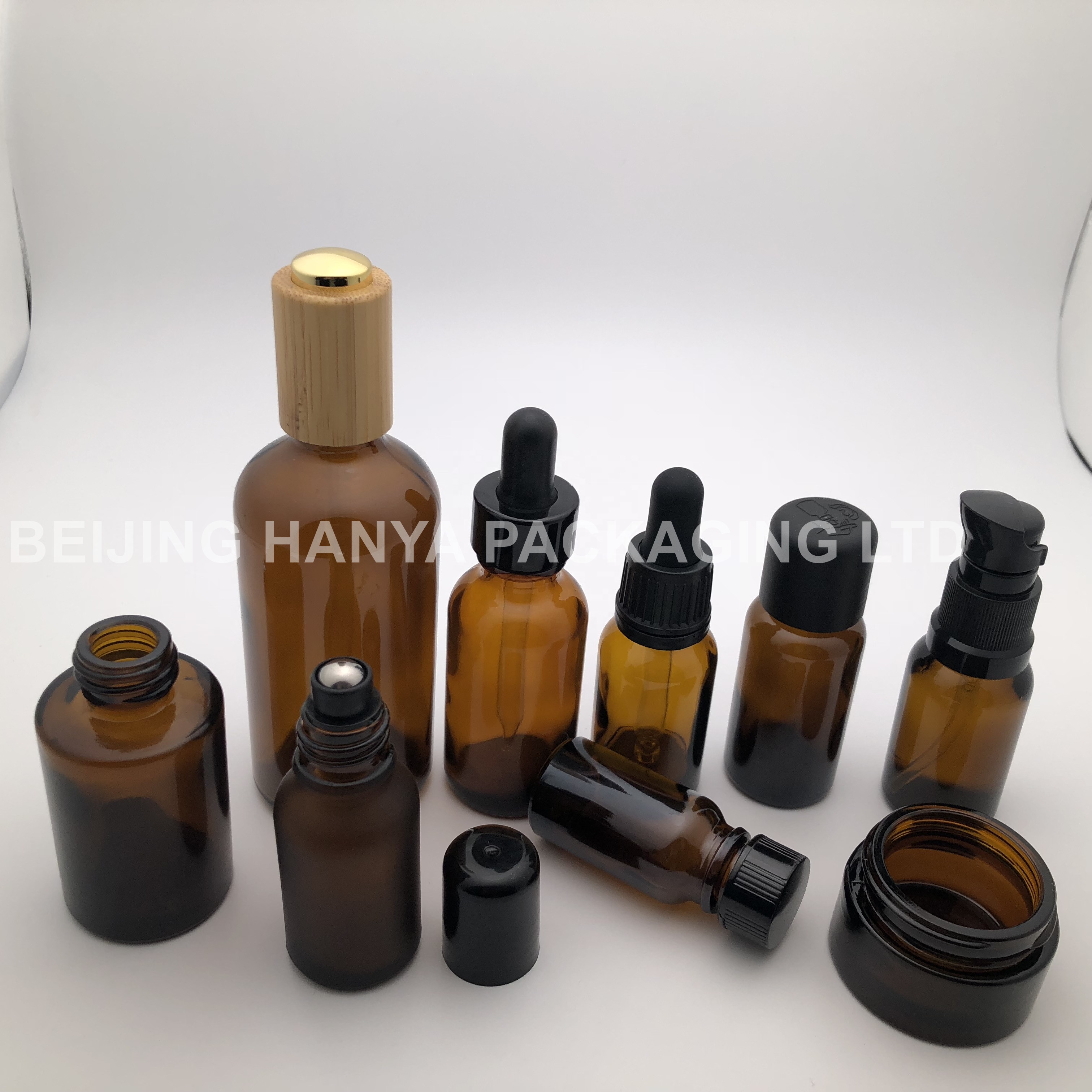 1oz, 2oz, 4oz, 8oz Clear / Amber Boston Round Glass Bottle Wholesale Price