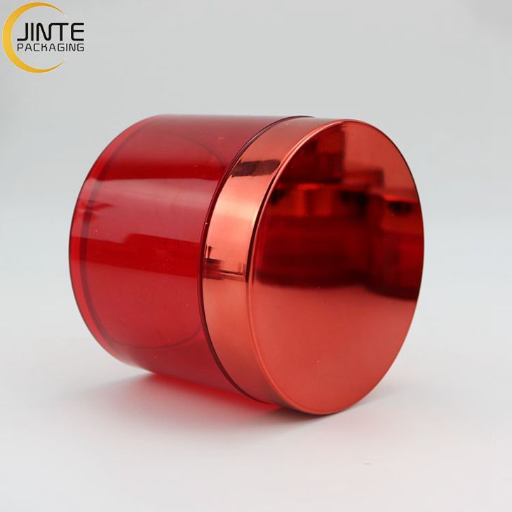 1oz 2oz 4oz 8oz Luxury Thick Wall PETG Plastic Cosmetics Shiny Red Color For dipper powder or body butter