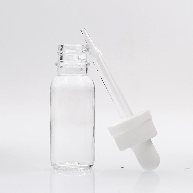 1oz 2oz 4oz CLEAR Boston Round Glass Bottle