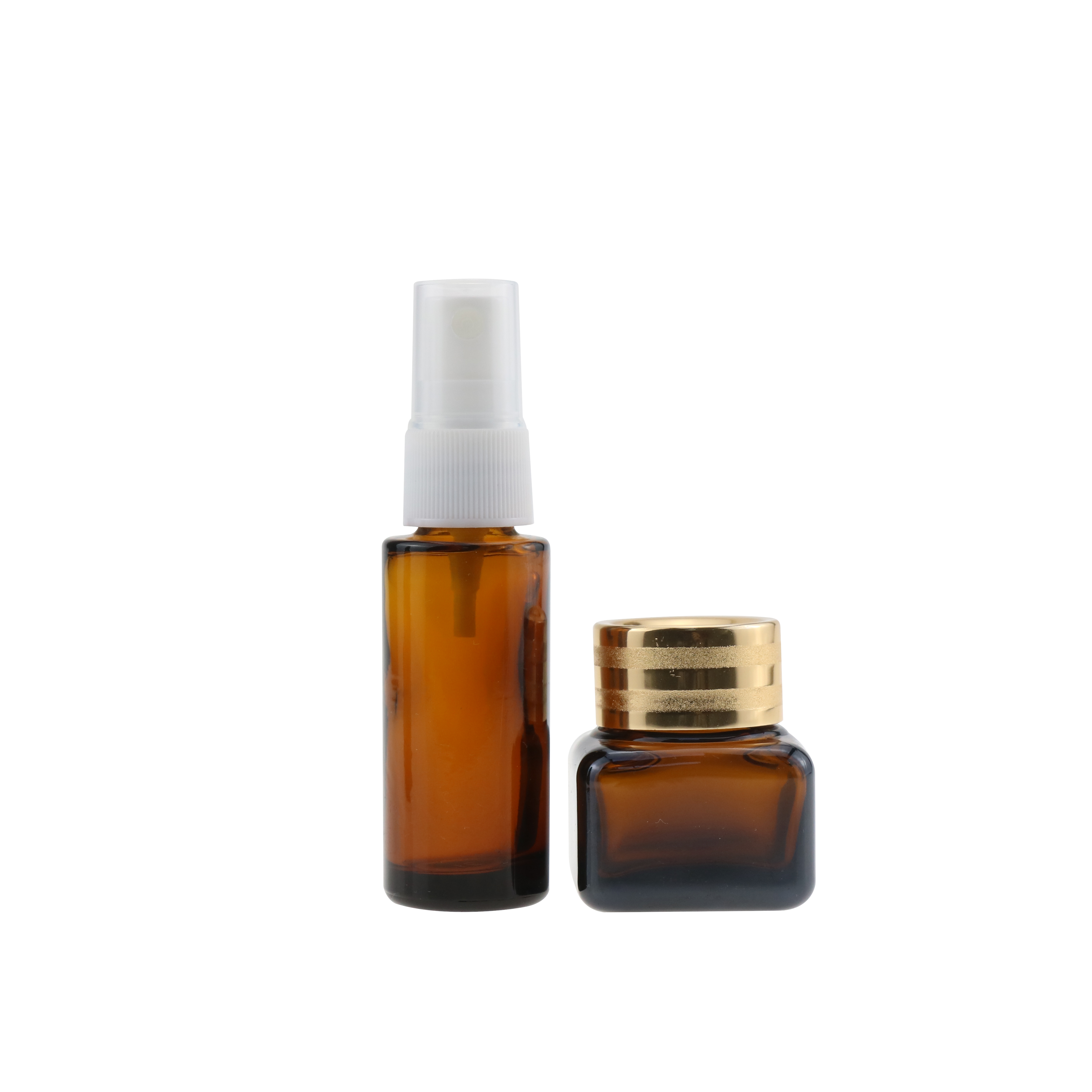 1oz 2oz 4oz Luxury Empty OEM Cosmetic Containers Biodegradable Cosmetic Packaging Plastic Cream Jar with gold lid