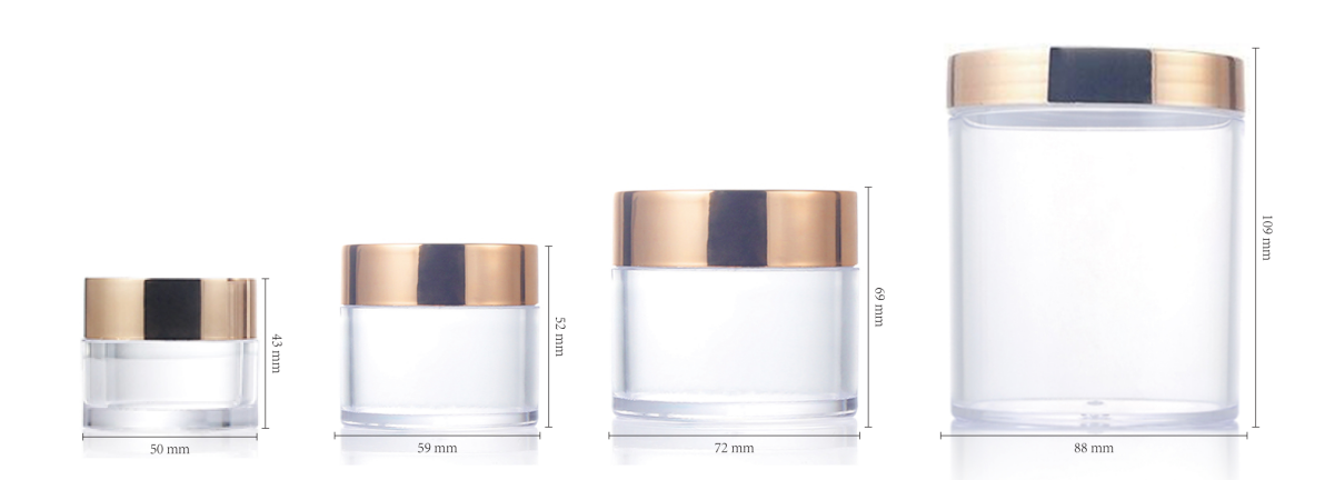 1oz 2oz 4oz Luxury Empty OEM Cosmetic Containers Biodegradable Cosmetic Packaging Plastic Cream Jar with gold lid