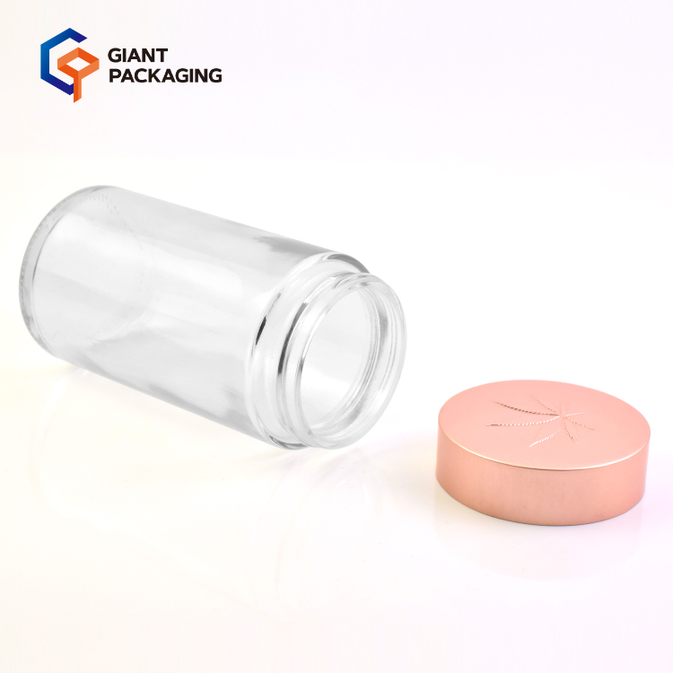 1oz 2oz 4oz black glass jars with lids stall uv jar hemp flower frosted black matte glass bottle cbd smell proof child proof jar