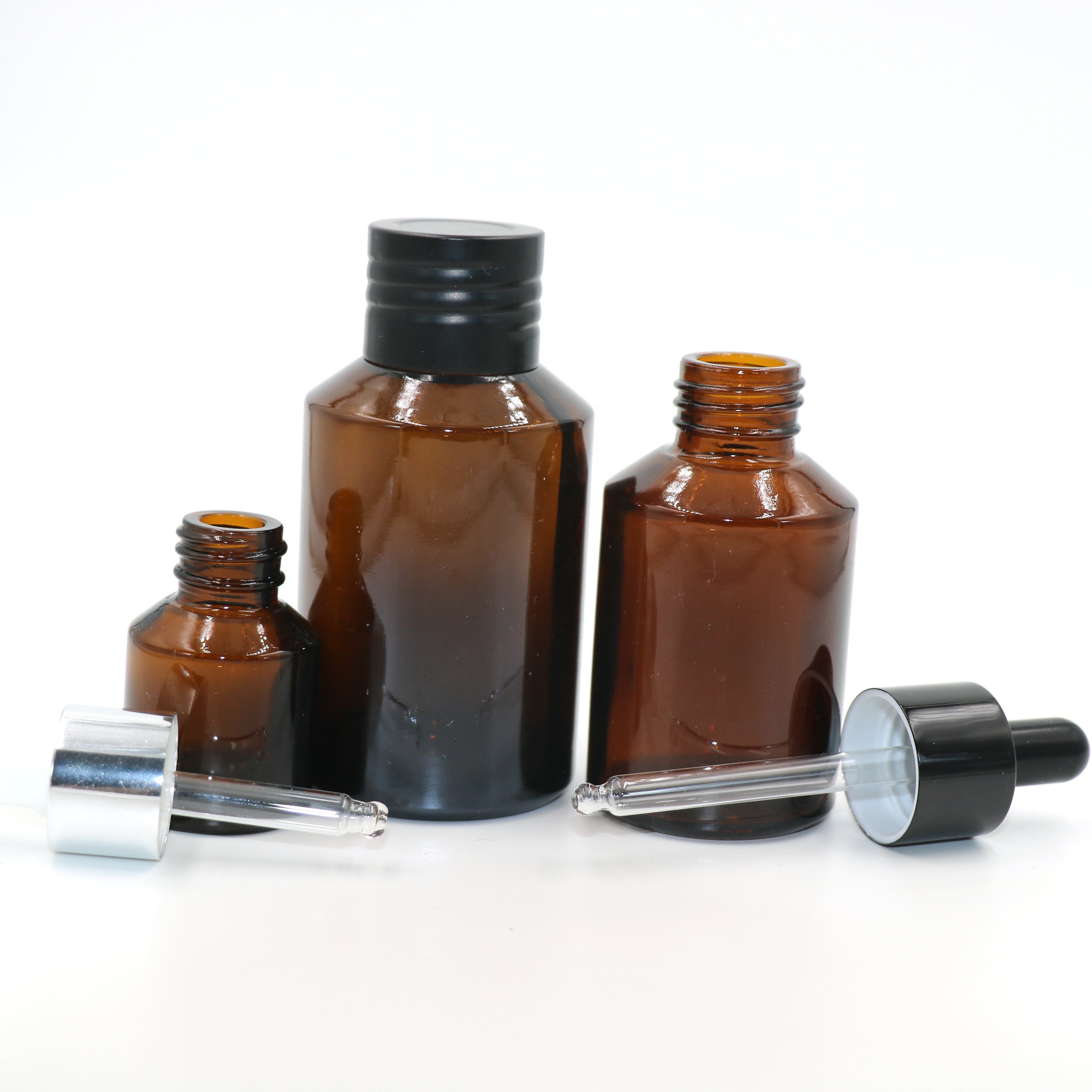 1oz 2oz 4oz boston round 15ml 30ml 60ml 120ml clear amber glass bottle dropper e liquid bottle