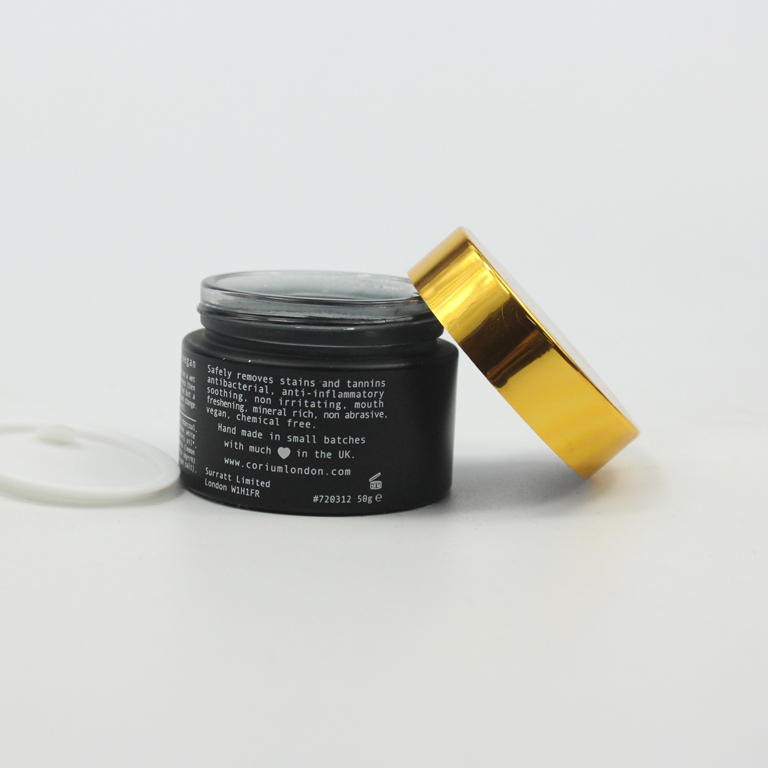 1oz 2oz 4oz matt black glass Cosmetics jar with wood lid, wholesale jars containers and packing with bamboo lid