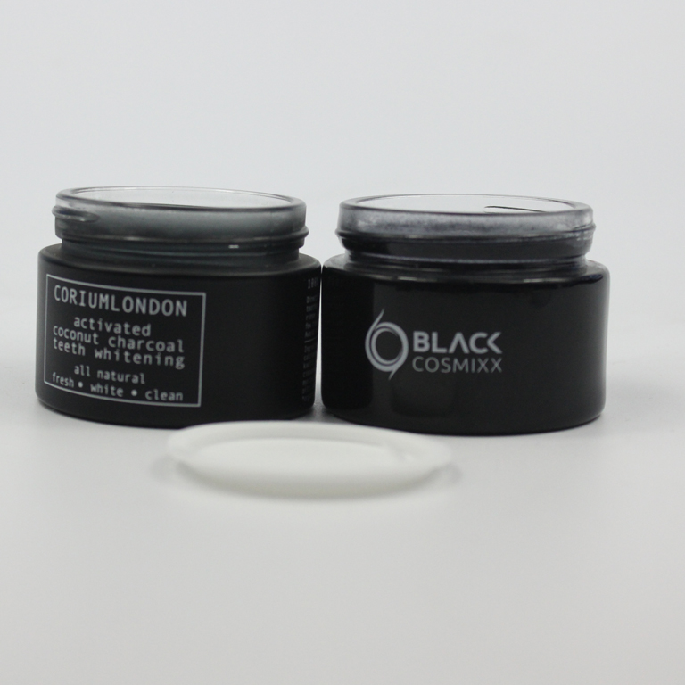 1oz 2oz 4oz matt black glass Cosmetics jar with wood lid, wholesale jars containers and packing with bamboo lid