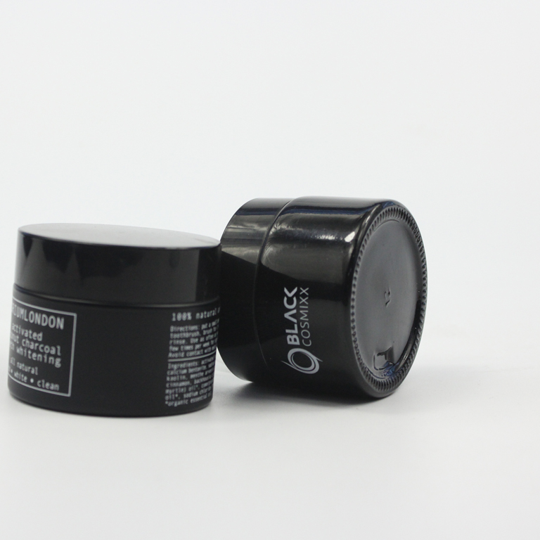 1oz 2oz 4oz matt black glass Cosmetics jar with wood lid, wholesale jars containers and packing with bamboo lid