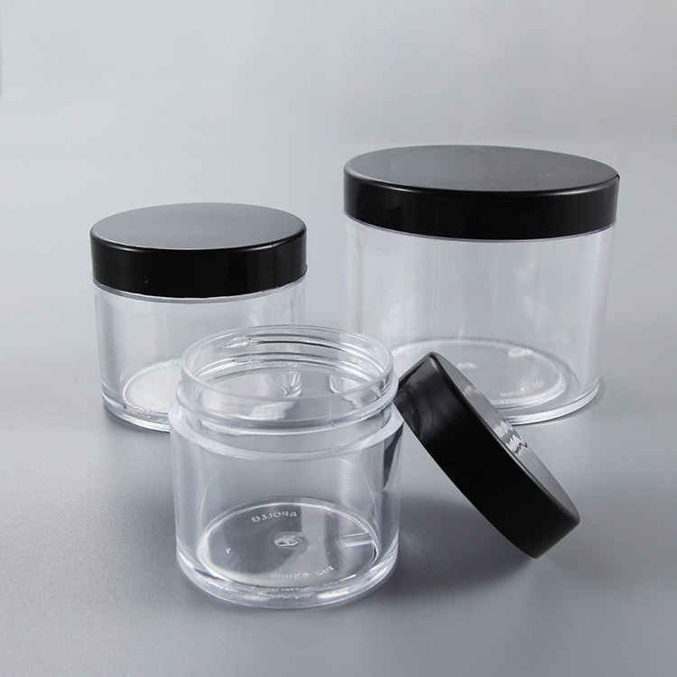 1oz 2oz 5oz Empty cosmetic containers and packaging PS Plastic Cream Jar with screw lids