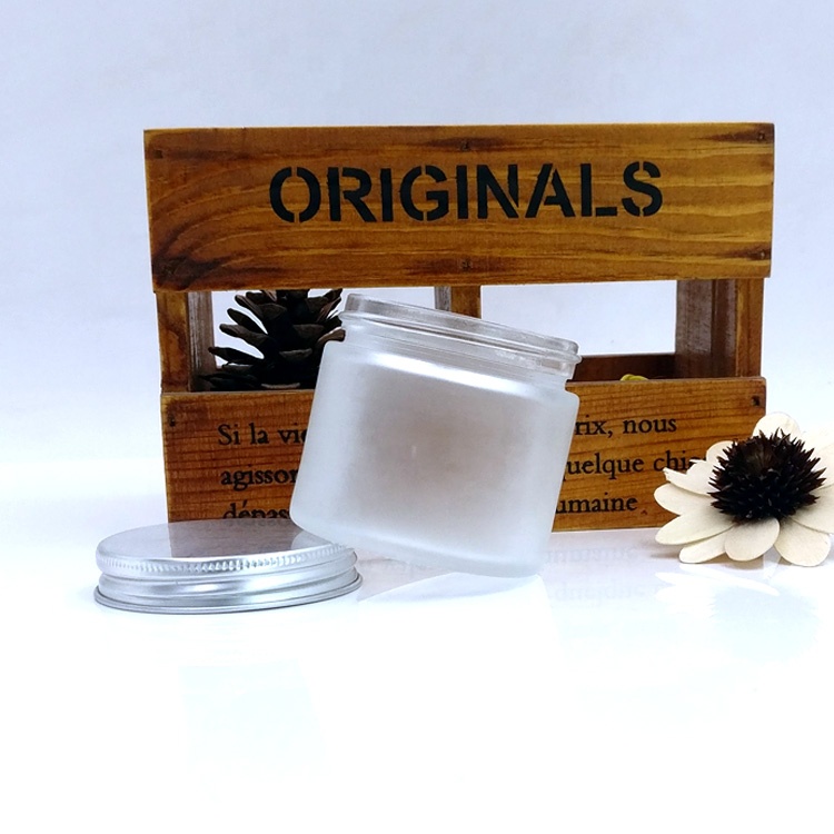 1oz 2oz 8oz 90ml 3oz 4oz frosted kush Glass Jar Straight Sided with metal silver Lid for powder CBD flower kitchen foods spices