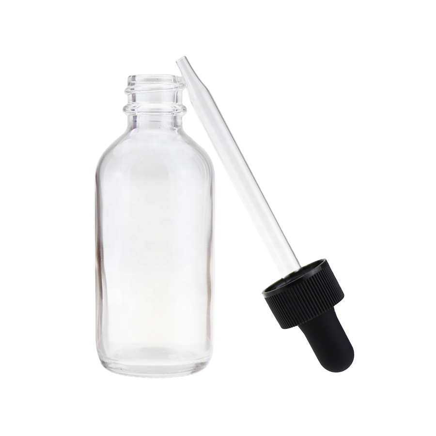 1oz 2oz Blue Amber Glass Boston Tincture Dropper Bottles 60ml with Childproof Cap