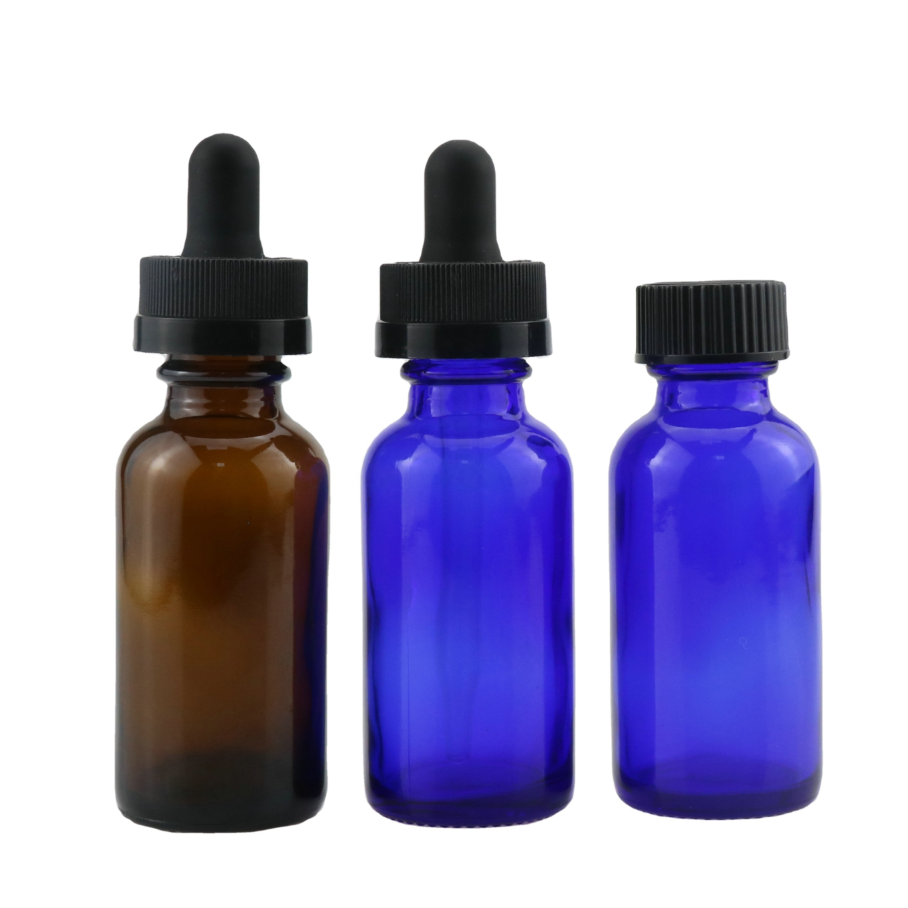 1oz 2oz Sealing Chemical Reagent Bottle Amber Glass Boston Round Bottle With Dropper Cap 15ml 30ml 60ml 120ml
