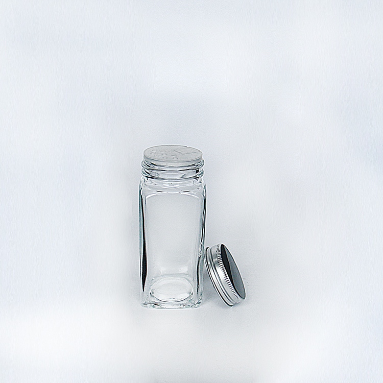 1oz 2oz Square Shot Drinking Bottle with Aluminum Lid A Bite Package Bottle with Plastic Tamper- Evident Lid
