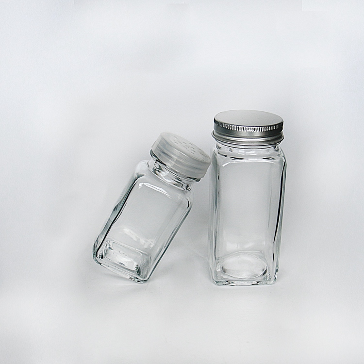 1oz 2oz Square Shot Drinking Bottle with Aluminum Lid A Bite Package Bottle with Plastic Tamper- Evident Lid